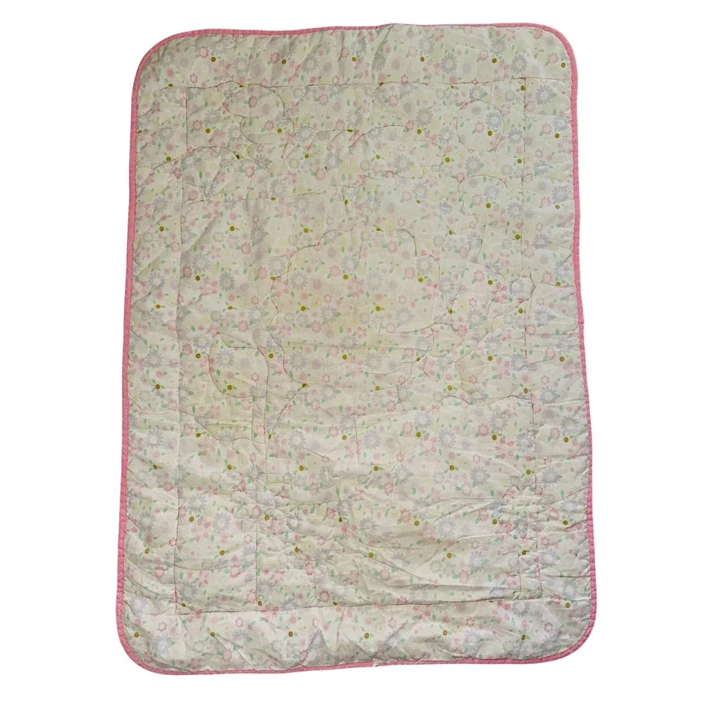 WB11 Vtg Child of‎ Mine by Carter's Jungle Animal Baby Crib Quilt Lion Giraffe